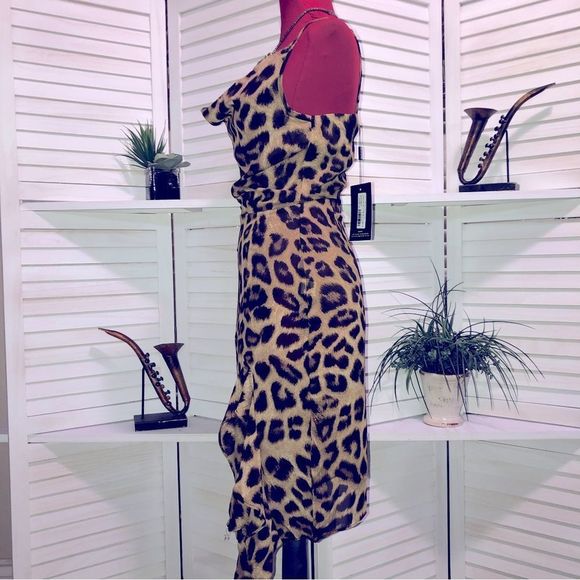 NWT animal print cocktail party dress Sz S - Picture 3 of 9